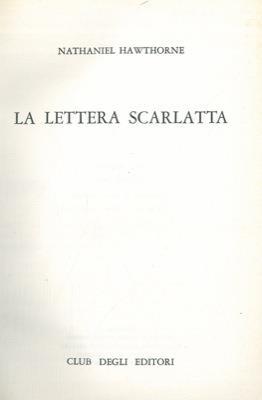 La lettera scarlatta - Nathaniel Hawthorne - copertina