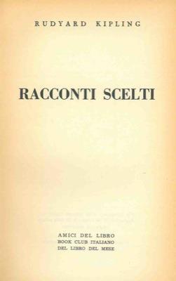 Racconti scelti - Rudyard Kipling - copertina