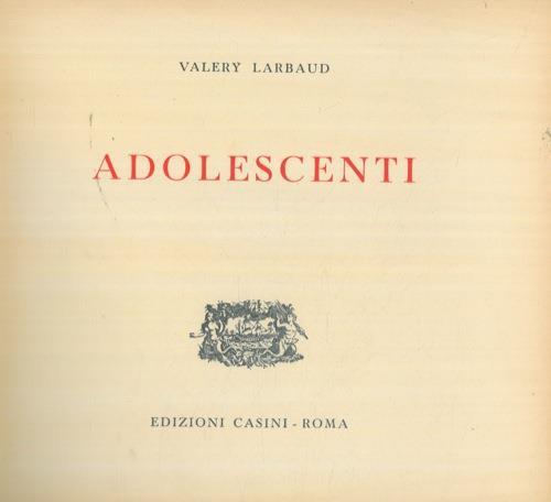Adolescenti - Valéry Larbaud - copertina