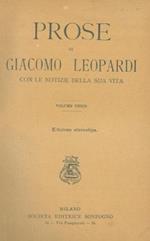 Prose di Giacomo Leopardi, con le notizie della sua vita