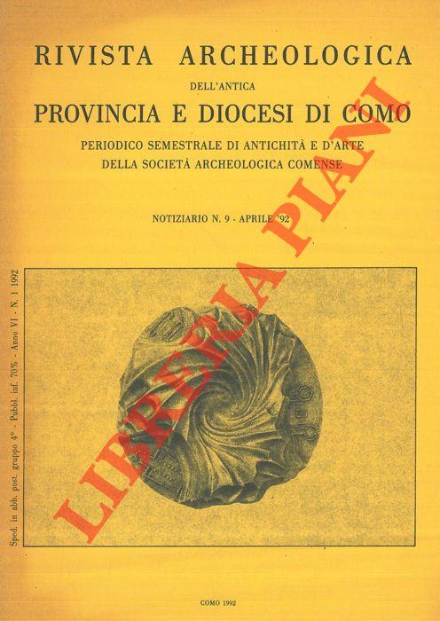 Rivista Archeologica dell'Antica Provincia e Diocesi di Como. Notiziario n. 8. Marzo '91