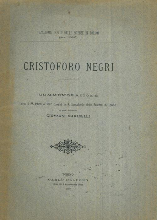 Cristoforo Negri. Commemorazione - Gioconda Marinelli - copertina