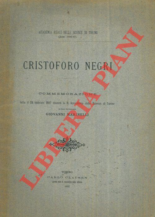 Cristoforo Negri. Commemorazione