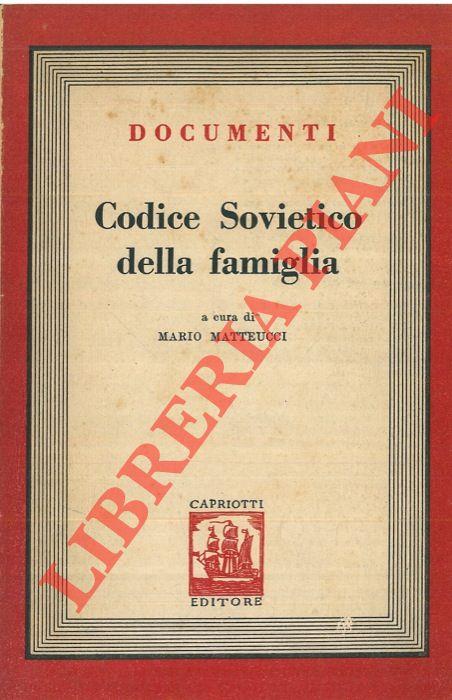 Codice delle leggi sul matrimonio, la famiglia e la tutela. Testo ufficiale con gli emendamenti e le leggi integrative sino all'8 luglio 1944