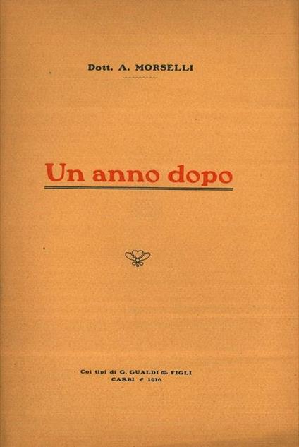 Un anno dopo - Alfredo Morselli - copertina