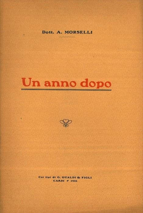 Un anno dopo - Alfredo Morselli - copertina