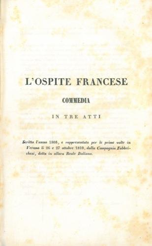 Teatro comico. Vol. III. L'ospite francese. I litiganti. Il filsofo celibe. L'atrabiliare - Alberto Nota - copertina