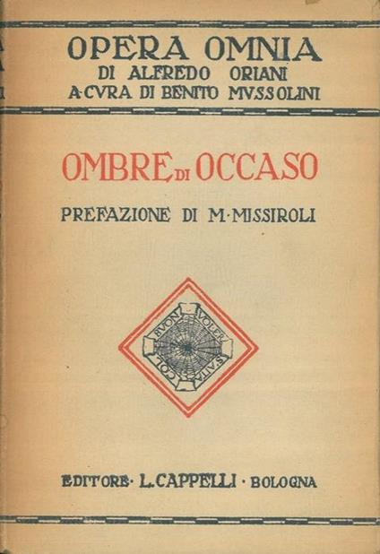 Ombre di occaso - Alfredo Oriani - copertina