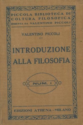 Introduzione alla filosofia - Valentino Piccoli - copertina