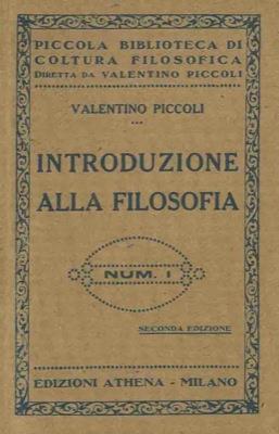 Introduzione alla filosofia - Valentino Piccoli - copertina