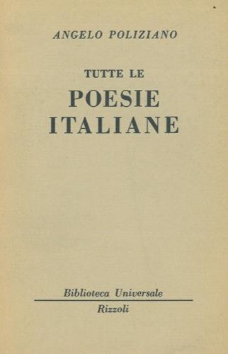 Tutte le poesie italiane - Angelo Poliziano - copertina