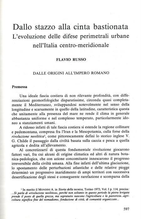 Dallo stazzo alla cinta bastionata. L'evoluzione delle difese perimetrali urbane nell'Italia Centro-meridionale - Flavio Russo - copertina