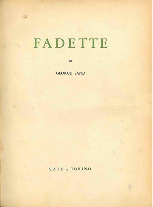 Fadette - George Sand - copertina