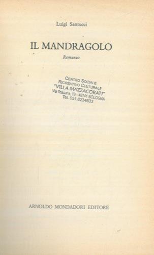 Il mandragolo - Luigi Santucci - copertina