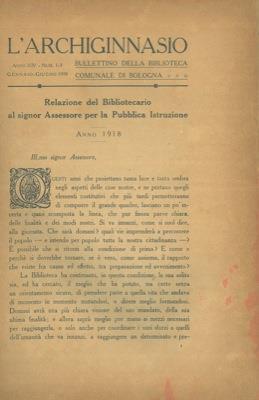 L' Archiginnasio. Bullettino della Biblioteca Comunale di Bologna - Albano Sorbelli - copertina