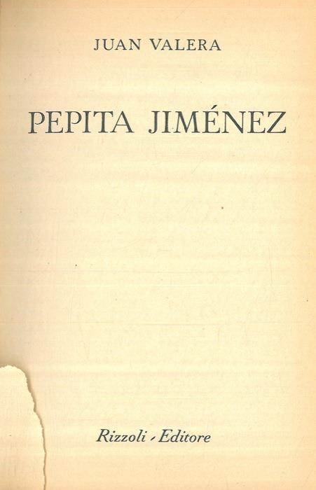 Pepita Jimenez - Juan Valera - copertina