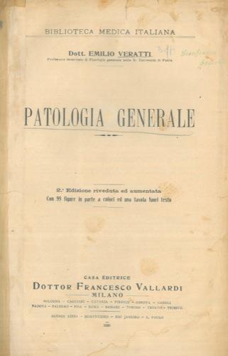Patologia generale - Emilio Veratti - copertina