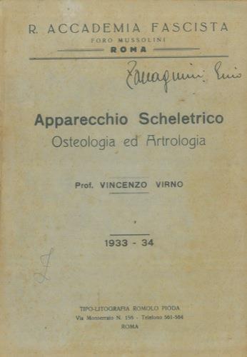 Apparecchio Scheletrico. Osteologia ed Artrologia. 1933. 34 - Vincenzo Virno - copertina