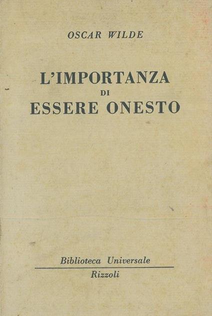L' importanza di essere onesto - Oscar Wilde - copertina