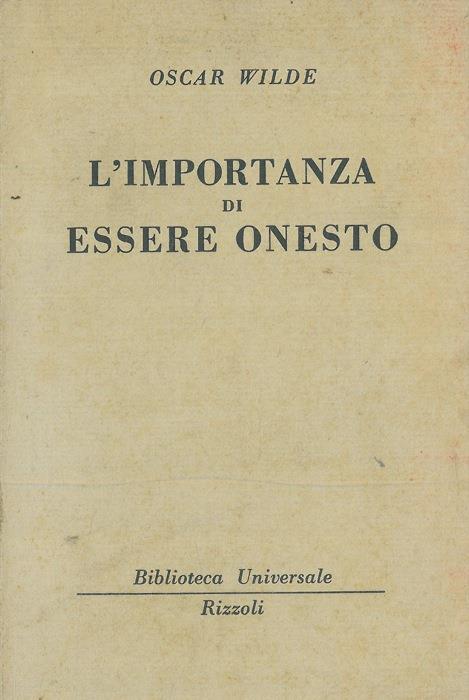 L' importanza di essere onesto - Oscar Wilde - copertina