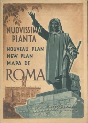 Roma. Nuovissima pianta. New map. Nouveau plan. V. edizione. 1947. Linee tramviarie - Musei - Indirizzi - Alberghi - Ministeri - copertina