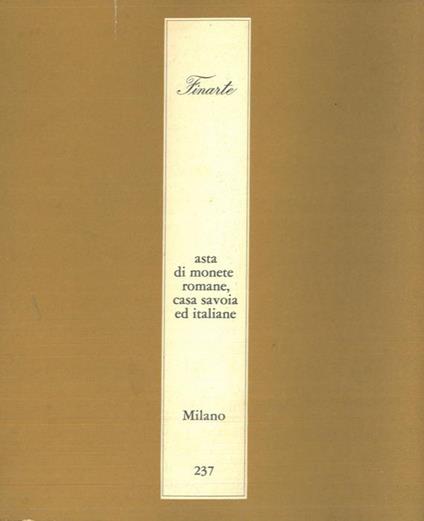 Asta di monete romane, casa Savoia ed italiane - copertina