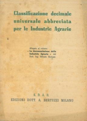 Classificazione decimale universale abbreviata per le industrie agrarie