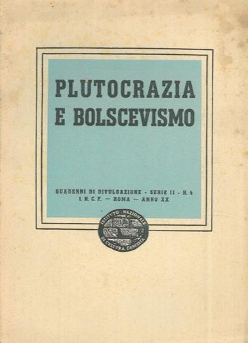 Plutocrazia e bolscevismo - copertina