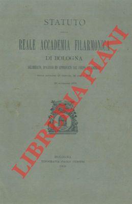 Statuto della Reale Accademia Filarmonica di Bologna