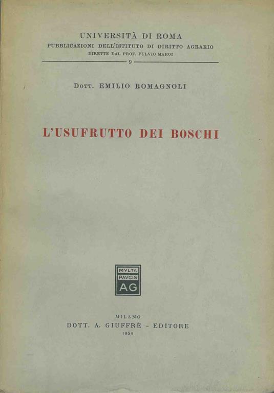 L' usofrutto dei boschi - Emilio Romagnoli - copertina