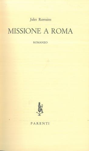 Missione a Roma - Jules Romains - copertina