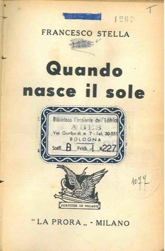 Quando nasce il sole - Francesco Stella - copertina