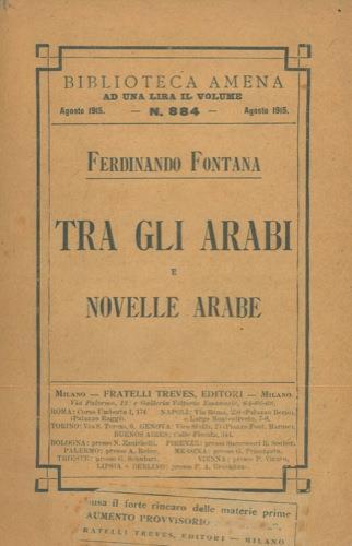 Tra gli arabi e Novelle arabe - Ferdinando Fontana - copertina
