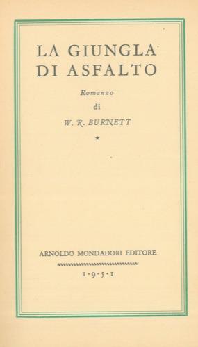 La giungla d'asfalto - William R. Burnett - copertina