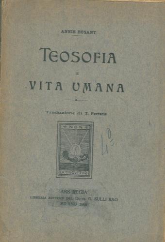 Teosofia e vita umana - Annie Besant - copertina