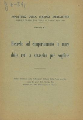 Ricerche sul comportamento in mare delle reti a strascico per sogliole