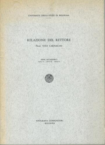 Relazione del Rettore - Tito Carnacini - copertina