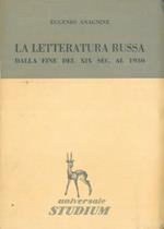 La letteratura russa dalla fine del XIX sec. al 1930