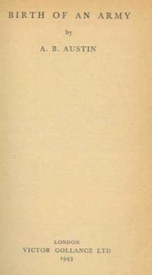 Birth of an Army - Anthony Austin - copertina