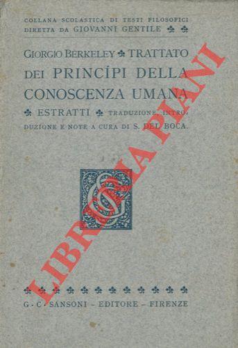 Trattato sui princìpi della conoscenza umana. Estratti, Traduzione, traduzione e note di S. Del Boca