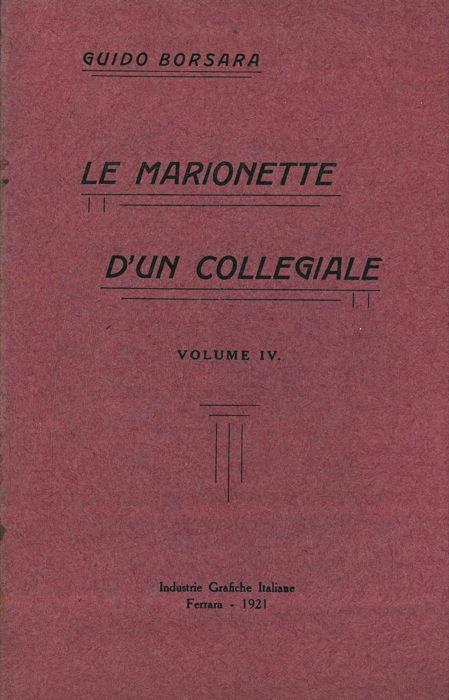 Le marionette d'un collegiale - Guido Borsara - copertina