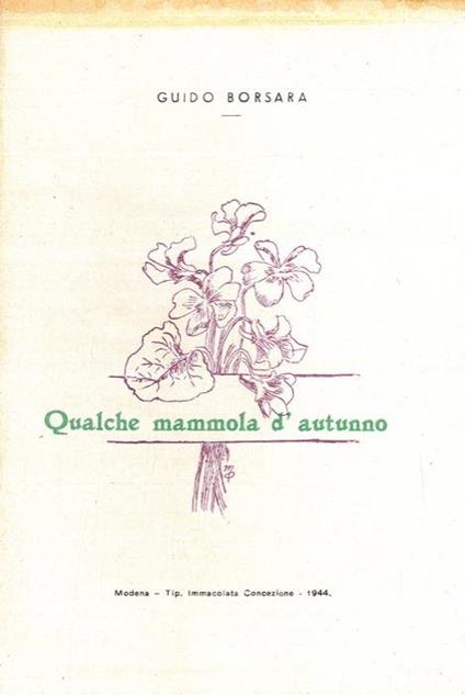 Qualche mammola d'autunno - Guido Borsara - copertina
