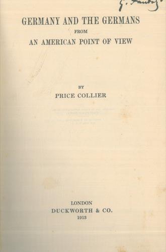 Germany and the Germans from an America Point of View - Price Collier - copertina
