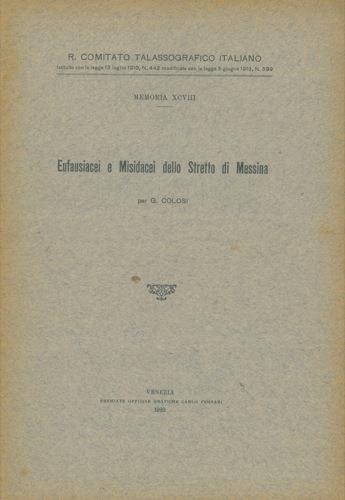 Efausiacei e Misidacei dello Stretto di Messina - Giuseppe Colosi - copertina