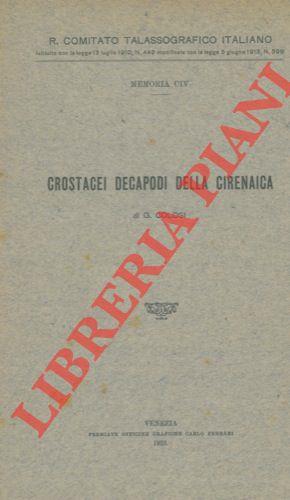 Crostacei Decapodi della Cirenaica
