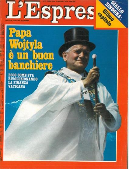 Wojtyla rivoluziona la finanza vaticana. La parabola del buon banchiere - Tullio Fazzolari - copertina