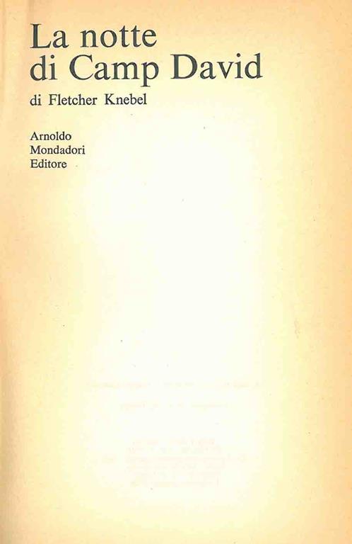 La notte di Camp David - Fletcher Knebel - copertina