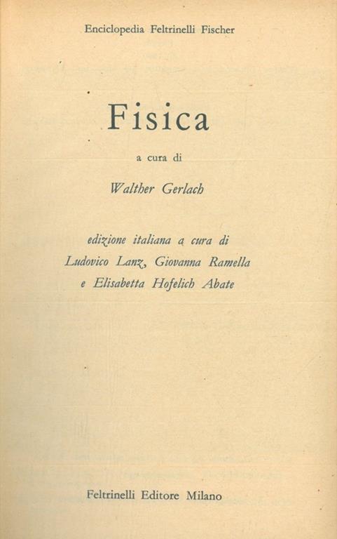 Fisica - Walther Gerlach - copertina