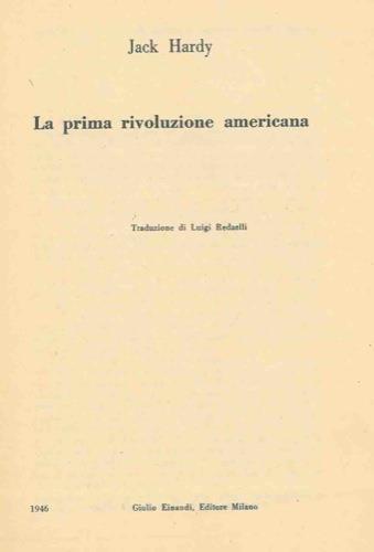 La prima rivoluzione americana - Jack Hardy - copertina