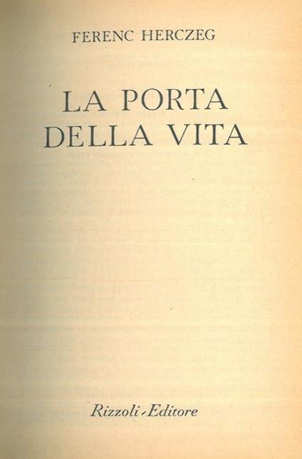 La porta della vita - Ferenc Herczeg - copertina